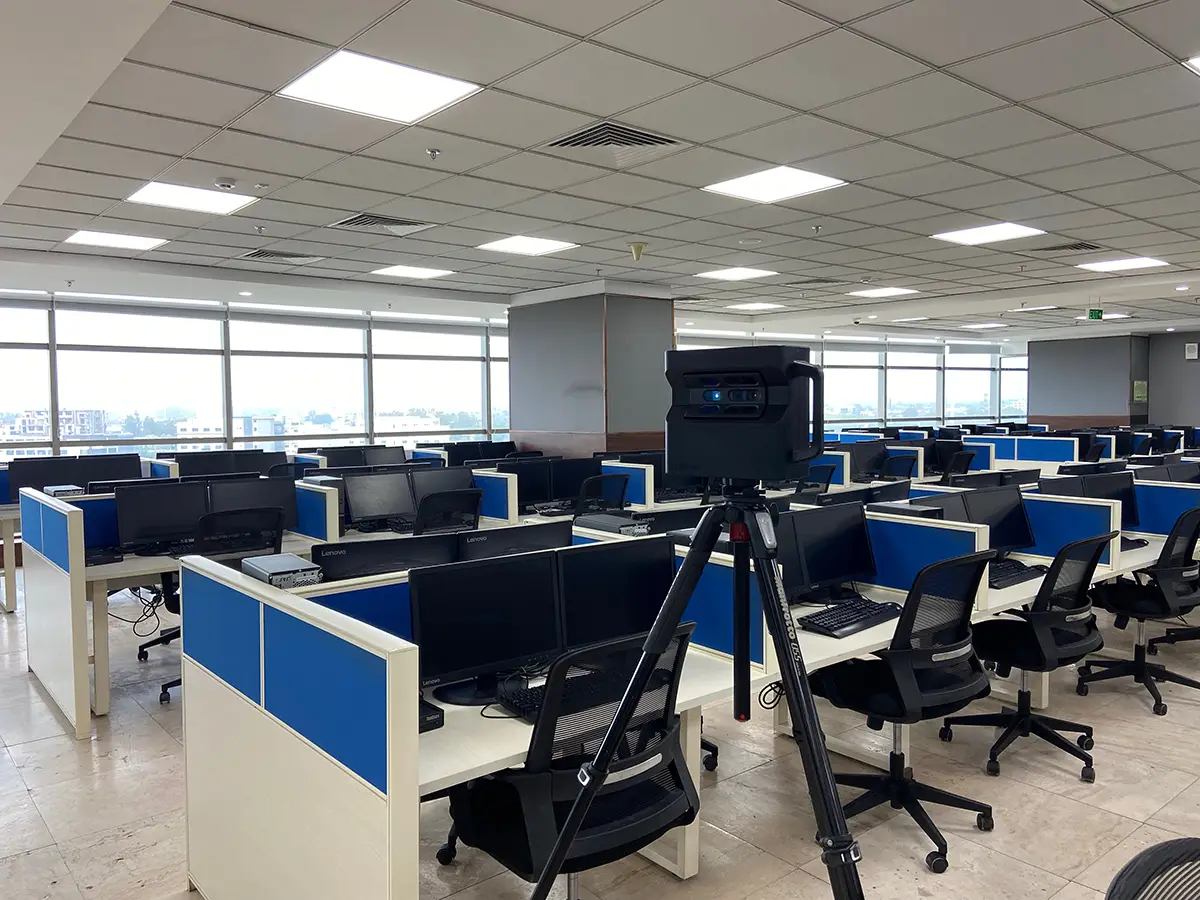 Adostrophe scanning a co-working space in Mohali.