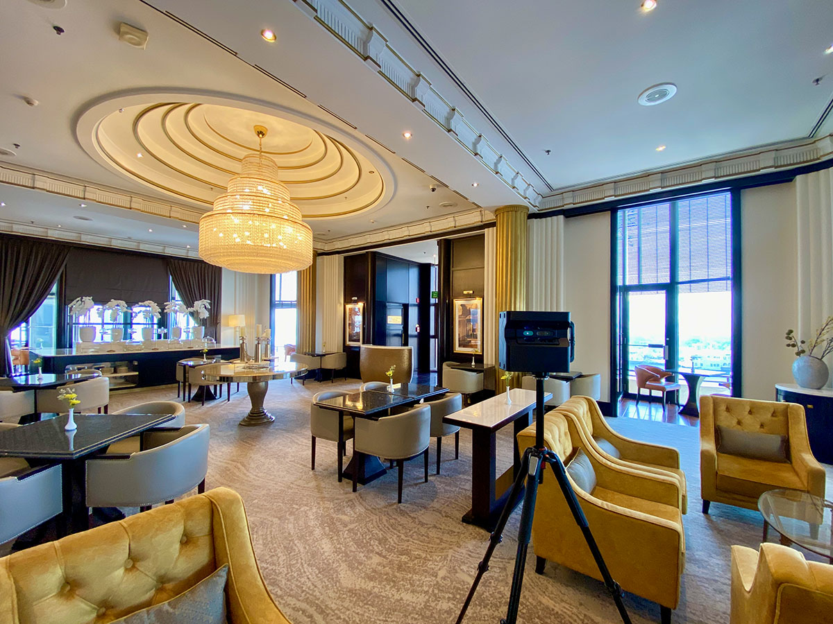 Scanning the Royal Court space.