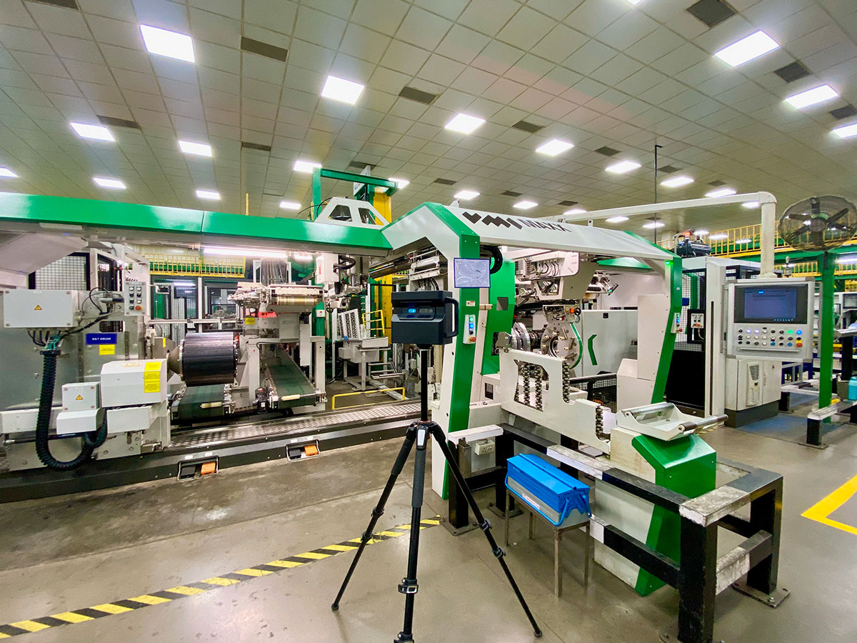 A Tyre Building Machine on the production floor at the JK Tyre plant in Gwalior, Madhya Pradesh.