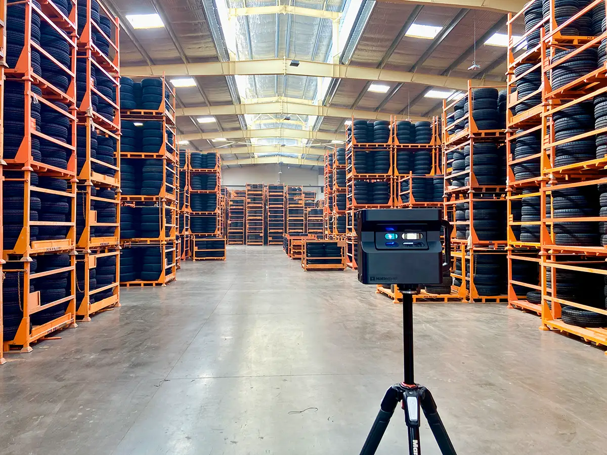 Spatial capture down massive inventory and warehouse aisles