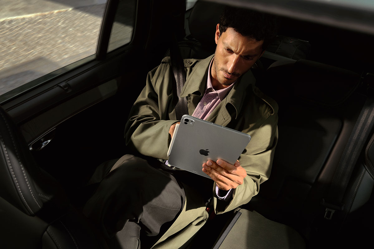 A close-up of the new M5 iPad Pro, taken from the Apple Newsroom press release, showing its thin design and vibrant display.