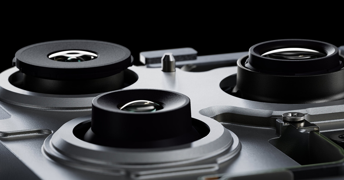 A professional shot of the iPhone 17 Pro, highlighting its triple-lens camera system.