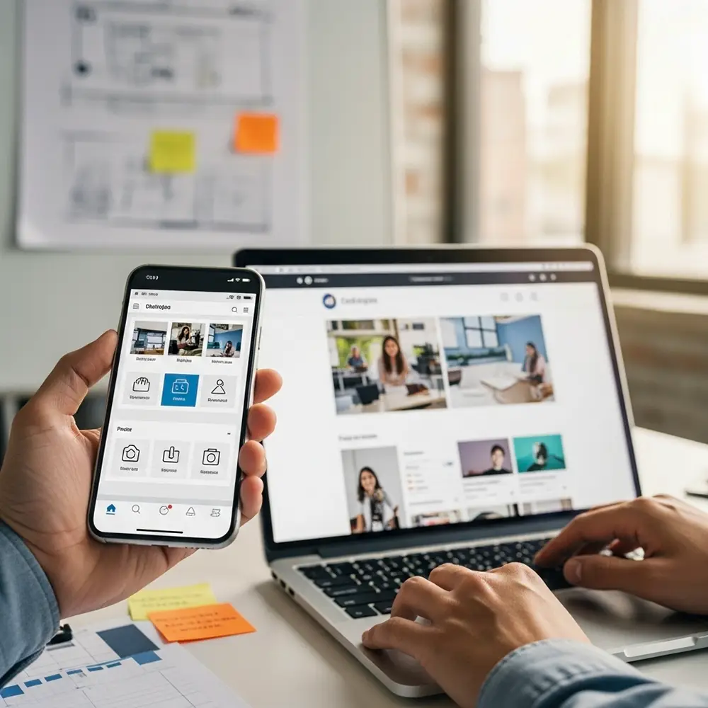 Creating websites that are first designed for mobile and then scaled up for desktop screens.