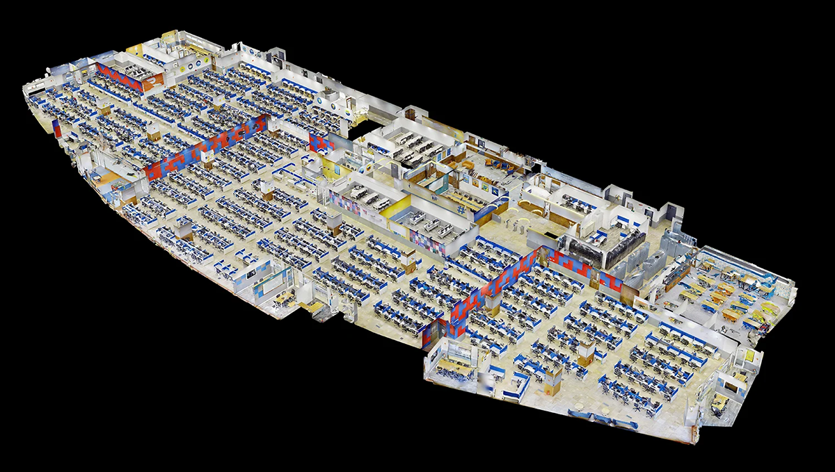 Modern open-plan office space digitized with Matterport
