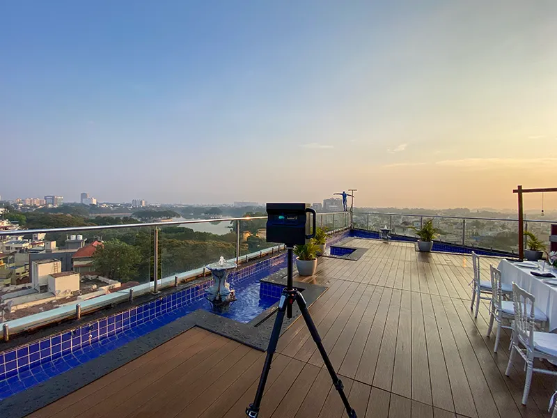 A 3D floor plan generated from a Matterport scan of a Prestige property in Bengaluru.