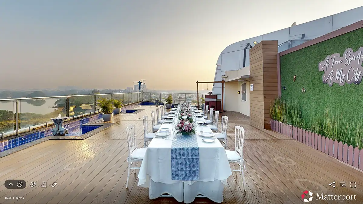Rooftop event space in Bangalore.