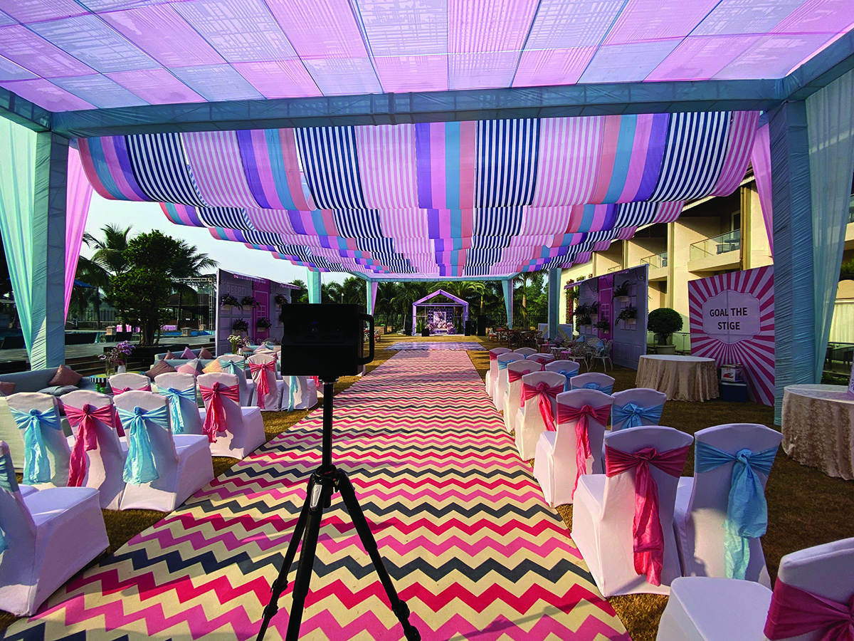 A Matterport Pro2 camera scanning a facility in India, symbolizing nationwide access.