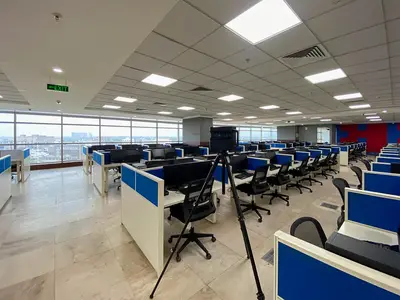 A commercial office interior captured in Bengaluru.